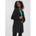 Jerseyblazer VERO MODA "VMVERINA LS LONG BLAZER" Gr. 36, schwarz, Damen, Obermaterial: 95% Polyester, 5% Elasthan, unifarben, Blazer