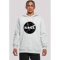 Kapuzenpullover F4NT4STIC "NASA Logo Meatball PHIBER METAVERSE FASHION" Gr. L, grau (erdgrau) Herren Pullover Print