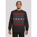 Kapuzenpullover F4NT4STIC "Christmas Pinguin Muster" Gr. L, schwarz, Herren, Obermaterial: 50% Baumwolle, 50% Polyester, Pullover, Print