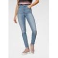 Skinny-fit-Jeans ONLY "ONLPAOLA" Gr. XS (34), Länge 32, blau (light blau denim), Damen, Obermaterial: 64% Baumwolle, 31% Polyester, 3% Viskose, 2% Elasthan, unifarben, Jeans 5-Pocket-Jeans, mit Stretch