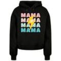 Kapuzenpullover MERCHCODE "Merchcode Damen Ladies Mothers Day - Mama Oversized Hoody" Gr. L, schwarz Damen Pullover