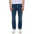 Straight-Jeans MUSTANG "Tramper Straigt", Herren, Gr. 38, Länge 32, blau (medium schwarz), Denim/Jeans, Obermaterial: 99% Baumwolle, 1% Elasthan, casual, straight fit, Jeans