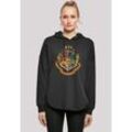 Kapuzenpullover F4NT4STIC "Harry Potter Hogwarts Crest Gold" Gr. L, schwarz Damen Pullover Print