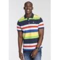 Poloshirt DELMAO, Herren, Gr. 4XL (68/70), bunt (multicolor gestreift), Piquu00e9, Obermaterial: 100% Baumwolle, bestickt, casual, normal, Kurzarm Rippbündchen, Shirts, mit Stickerei und Multicolour Streifen