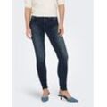 Skinny-fit-Jeans ONLY "ONLBLUSH MID SKINNY DNM REA409 NOOS", Damen, Gr. S (36), Länge 32, blau (blau schwarz denim), Denim/Jeans, Obermaterial: 92% Baumwolle, 6% Elastomultiester, 2% Elasthan, modisch, skinny fit, Jeans