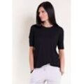 T-Shirt SEIDEL MODEN Gr. 34, schwarz, Damen, Jersey, Obermaterial: 96% Viskose, 4% Elasthan, unifarben, Shirts, mit Rundhalsausschnitt, MADE IN GERMANY