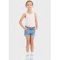 Jeansshorts LEVI'S KIDS "LVG MINI MOM SHORT W/ ROLL CUF" Gr. 5 (110), N-Gr, blau (vibe check), Mädchen, Obermaterial: 100% Baumwolle, Jeans, for GIRLS