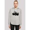 Kapuzenpullover F4NT4STIC "Cities Collection - Munich skyline", Damen, Gr. L, grau, Obermaterial: 100% Baumwolle, casual, oversize, Pullover, Print