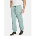 Jogginghose JAN VANDERSTORM "Jogginghose SINRE", Herren, Gr. L, grün (mint), Obermaterial: 100% Baumwolle CO., casual, comfort fit lang, Hosen