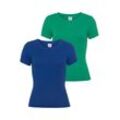 T-Shirt AJC Gr. 32/34, bunt (grün, royal) Damen Shirts im Doppelpack - NEUE KOLLEKTION