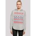 Kapuzenpullover F4NT4STIC "Christmas Pinguin Muster" Gr. S, grau, Damen, Obermaterial: 100% Baumwolle, Pullover Hoodie Sweatshirt, Print