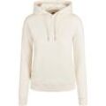 Kapuzenpullover URBAN CLASSICS "Urban Classics Damen Ladies Organic Hoody", Damen, Gr. L, beige (sandweiß), 100% Baumwolle, unifarben, casual, normal, ohne Ausschnitt, Langarm, Pullover