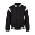 Collegejacke URBAN CLASSICS "Urban Classics Herren Boys Inset College Sweat Jacket" Gr. 158/164, schwarz-weiß (schwarz, weiß) Jungen Jacken