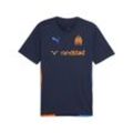 Trainingsshirt PUMA "Olympique de Marseille Trainingstrikot Herren" Gr. L, blau (club navy fluro orange pes blau), Herren, Obermaterial: 100% Polyester; Einsatz: 100% Polyester, colorblocking, Shirts