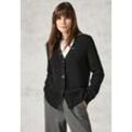 Cardigan CECIL, Damen, Gr. L (42), schwarz, Stoff, 84% Polyacryl, 16% Viskose, unifarben, casual, normal normal, V-Ausschnitt, Langarm Bündchen, Strickjacken, mit Materialmix