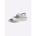 Sandalette CLASSIC BASICS Gr. 37, silber, Damen, Nubukleder, Schuhe