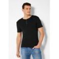 T-Shirt H.I.S Gr. XL, schwarz Herren Shirts mit aufwendiger Knopfleiste, perfekt als Unterziehshirt