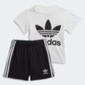 Funktionsweste ADIDAS ORIGINALS "TREFOIL SHORTS UND SET" Gr. 62, schwarz-weiß (weiß, schwarz) Kinder Westen