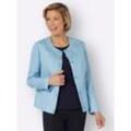 Jackenblazer CLASSIC BASICS "Blazer", Damen, Gr. 42, bunt (marine, ecru, gemustert), 100% Polyester, Blazer