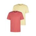 T-Shirt KANGAROOS Gr. S (44/46), orange (koralle, gelb), Herren, Jersey, Obermaterial: 100% Baumwolle, unifarben, Shirts, Freizeitshirt mit Kurzarm, Rundhals aus reine Baumwolle