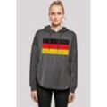 Kapuzenpullover F4NT4STIC "Germany Deutschland Flagge distressed" Gr. S, grau (charcoal) Damen Pullover Print