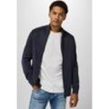 Strickjacke STREET ONE MEN, Herren, Gr. L (42), blau (nightfall blau), Web, 100% Baumwolle , unifarben, casual, normal normal, hoch geschlossener Ausschnitt, Langarm normaler Saum, Strickjacken, aus reiner Baumwolle