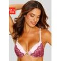 Push-up-BH LASCANA Gr. 70, Cup A, lila (lila, mauve) Damen BHs BH Hochzeitsdessous Hochzeitswäsche Push-up-BH Spitzenwäsche Bügel-BH Schalen-BH Spitzen-BH Dirndl-BH mit verstellbarer vorderer Mitte, Dessous