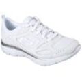 Sneaker SKECHERS "SUMMITS-SUITED" Gr. 36, silber (weiß, silberfarben), Damen, Leder, Textil, Schuhe, weich gepolsterter Innensohle, Freizeitschuh, Halbschuh, Schnürschuh