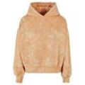 Kapuzenpullover URBAN CLASSICS "Urban Classics Damen Ladies Oversized Towel Washed Hoody" Gr. L, orange (paleorange), Damen, 70% Baumwolle, 30% Polyester, unifarben, Pullover