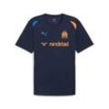 Trainingsshirt PUMA "Olympique de Marseille Trainingstrikot Herren" Gr. L, blau (club navy fluro orange pes blau), Herren, Obermaterial: 100% Polyester; Einsatz: 100% Polyester, colorblocking, Shirts