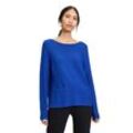 Strickpullover BETTY BARCLAY "Betty Barclay Feinstrickpullover mit Eingrifftaschen" Gr. 38, blau (adria), Damen, Obermaterial: 50% Baumwolle, 50% Polyacryl., Pullover, Struktur