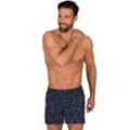 Boxershorts TRIGEMA "TRIGEMA Boxer-Shorts mit freundlichem Smiley-Muster" Gr. L, blau (navy), Herren, 100% Baumwolle, Unterhosen