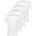 T-Shirt LINDBERGH, Herren, Gr. L, weiß, Single Jersey, Obermaterial: 100% Baumwolle, casual, relaxed fit normal, Rundhals, Kurzarm, Shirts, mit Rundhalsausschnitt im 4-er Pack