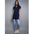 Longshirt SEIDEL MODEN Gr. 44, blau (navy) Damen Shirts in schlichtem Design, MADE IN GERMANY