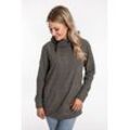 Kapuzensweatshirt DEPROC ACTIVE "SWEAT ALBERTA WOMEN", Damen, Gr. 40 (M), grau (anthrazit), 100% Polyester, sportlich, bequem, Langarm angesetztes Bündchen, Sweatshirts Hoodie Outdoorbekleidung Sportbekleidung Sweatjacke Sweatshirt Zip-Hoodie, aus funktionalem Piqué-Fleece