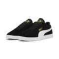 Sneaker PUMA "PUMA Club II Suede Sneakers Erwachsene" Gr. 43, schwarz-weiß (schwarz, weiß gold), Obermaterial: Leder, Synthetik; Futter: Textil; Innensohle: Textil; Laufsohle: Gummi, Schuhe