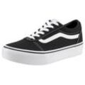 Plateausneaker VANS "Ward Platform" Gr. 31,5, schwarz-weiß (schwarz, weiß) Schuhe Skaterschuh Canvassneaker Sneaker low aus textilem Canvas-Material