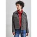 Kurzjacke STREET ONE Gr. 36, echo grau meliert Damen Jacken mit Brusttaschen