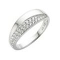 Fingerring ZEEME "Silber 925 rhodiniert mit Zirkonia weiß" Fingerringe Gr. 052 (16,6), Silber 925 (Sterlingsilber), weiß (weiß, weiß) Damen