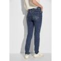 Slim-fit-Jeans CECIL Gr. 27, Länge 30, blau (mid blau wash), Damen, Jeans, 82% Baumwolle, 16% Polyester, 2% Elasthan, unifarben, Jeans, 5-Pocket-Style