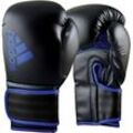 Boxhandschuhe ADIDAS PERFORMANCE "Hybrid 80" Gr. 10, schwarz (schwarz, blau), Boxhandschuhe, 10 10 oz, Obermaterial: 100% Kunstleder