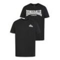 T-Shirt LONSDALE "PIDDINGHOE" Gr. L (52/54), schwarz, Herren, Single Jersey, Obermaterial: 100% Baumwolle, Shirts