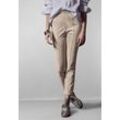 Lederimitathose STREET ONE STUDIO Gr. 32, Länge 28, beige (smooth sand beige) Damen Hosen High Waist