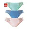 Jazz-Pants Slips PETITE FLEUR Gr. 32/34, bunt (blau, rosé, mint), Damen, Jersey, Spitze, Obermaterial: 93% Baumwolle, 7% Elasthan. Spitze: 95% Polyamid, 5% Elasthan, unifarben, Unterhosen, aus elastischer Baumwoll-Qualität