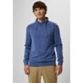 Stehkragenpullover STREET ONE MEN Gr. L (42), blau (casual blue) Herren Pullover aus reiner Baumwolle