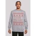 Kapuzenpullover F4NT4STIC "Frohe Wein-Nacht" Gr. L, grau (erdgrau) Herren Pullover Print