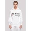 Kapuzenpullover F4NT4STIC "The Bronx HOODIE" Gr. L, weiß, Herren, Obermaterial: 50% Baumwolle, 50% Polyester, Pullover, Print