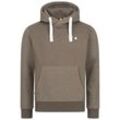 Kapuzensweatshirt DEPROC ACTIVE "LinusCMYK II MEN", Herren, Gr. L (52), braun, 50% Baumwolle; 50% Polyester, casual, bequem, Langarm angesetztes Bündchen, Sweatshirts, weiche Fleecejacke mit Kängurutasche