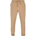 Stoffhose URBAN CLASSICS "Urban Classics Herren Tapered Jogger Pants" Gr. 4XL, US-Größen, beige (unionbeige), Herren, 75% Polyester, 19% Viskose, 6% Elasthan, unifarben, Hosen