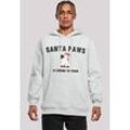 Kapuzenpullover F4NT4STIC "Santa Paws Christmas Cat", Herren, Gr. L, grau (erdgrau), Obermaterial: 65% Baumwolle, 35% Polyester, casual, slim fit, Pullover, Premium Qualität, Rock-Musik, Band